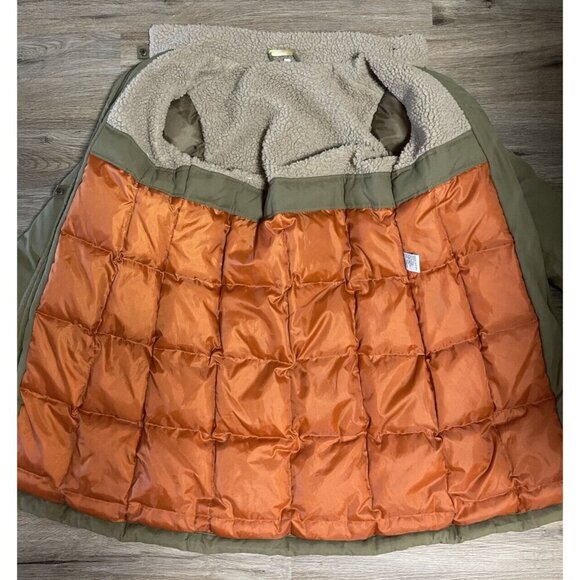 Vintage Brandon Thomas‎ Olive Green Down Insulated Heavy Quilted Coat - Picture 10 of 16